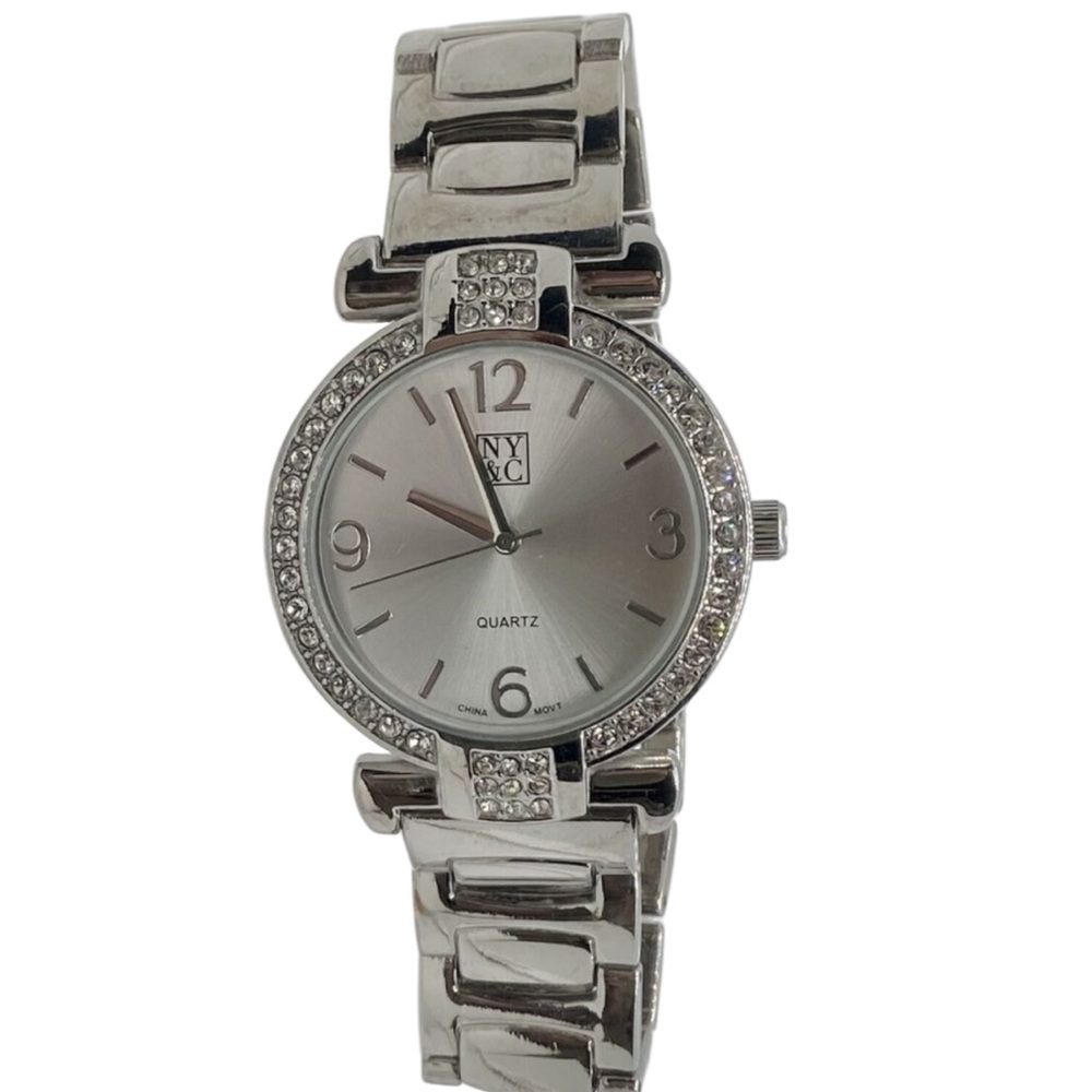 8-inch Silver studded NY&C watch-women